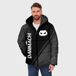 Куртка зимняя мужская DanMachi glitch на темном фоне: надпись, символ, цвет: 3D-черный — фото 2
