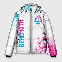 Куртка зимняя мужская Behemoth neon gradient style: надпись, символ, цвет: 3D-черный