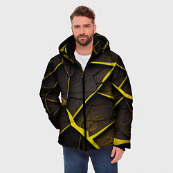 Куртка зимняя мужская Угольные разломы, цвет: 3D-красный — фото 2