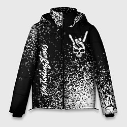 Куртка зимняя мужская Rolling Stones и рок символ на темном фоне, цвет: 3D-черный