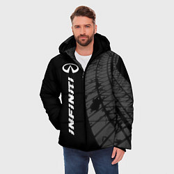 Куртка зимняя мужская Infiniti speed на темном фоне со следами шин: по-в, цвет: 3D-черный — фото 2