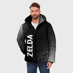 Куртка зимняя мужская Zelda glitch на темном фоне: по-вертикали, цвет: 3D-черный — фото 2