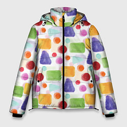 Куртка зимняя мужская Разноцветные фигурки, цвет: 3D-черный