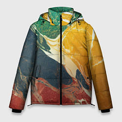 Куртка зимняя мужская Мраморная радуга, цвет: 3D-черный