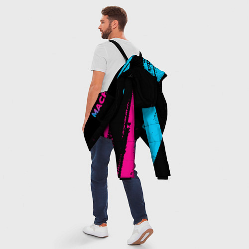 Мужская зимняя куртка DanMachi - neon gradient: надпись, символ / 3D-Черный – фото 5