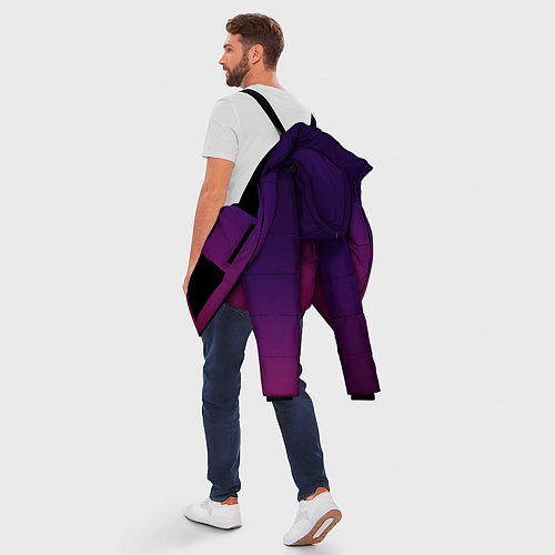 Мужская зимняя куртка Малиновый градиент / 3D-Черный – фото 5