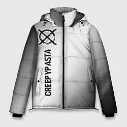 Куртка зимняя мужская CreepyPasta glitch на светлом фоне: по-вертикали, цвет: 3D-черный