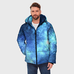 Куртка зимняя мужская Яркие звёзды в космосе, цвет: 3D-черный — фото 2