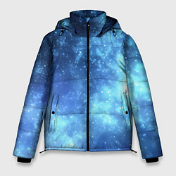 Куртка зимняя мужская Яркие звёзды в космосе, цвет: 3D-светло-серый