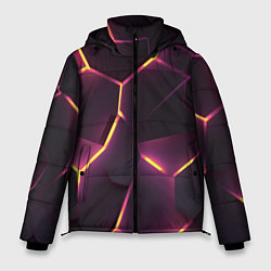 Куртка зимняя мужская Пурпурные неоновые плиты, цвет: 3D-черный