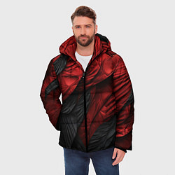 Куртка зимняя мужская Red black texture, цвет: 3D-красный — фото 2
