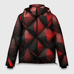 Куртка зимняя мужская Объемная текстура красная кожа, цвет: 3D-черный