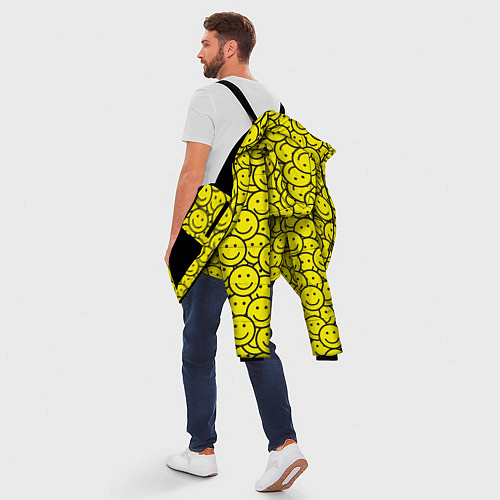 Мужская зимняя куртка Счастливые смайлики / 3D-Черный – фото 5