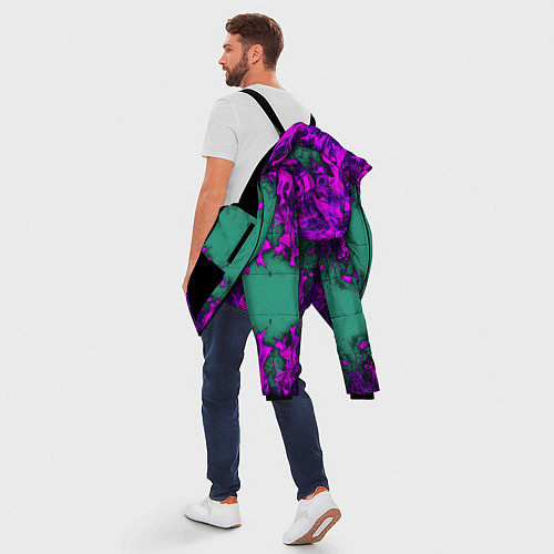 Мужская зимняя куртка Фиолетовое пламя / 3D-Черный – фото 5