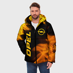 Куртка зимняя мужская Opel - gold gradient: надпись, символ, цвет: 3D-черный — фото 2