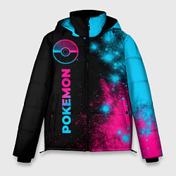 Куртка зимняя мужская Pokemon - neon gradient: по-вертикали, цвет: 3D-черный