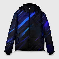 Куртка зимняя мужская Blue black texture, цвет: 3D-черный