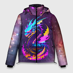 Мужская зимняя куртка Space dragon - neon glow - neural network