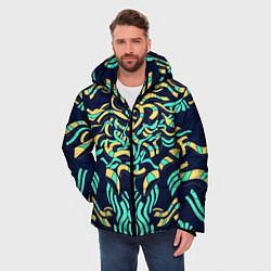 Куртка зимняя мужская Киберпанк переплетения, цвет: 3D-черный — фото 2