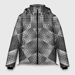 Куртка зимняя мужская В серых тонах геометрический узор, цвет: 3D-светло-серый