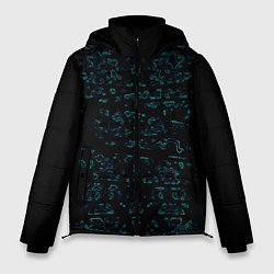 Куртка зимняя мужская Абстракция чёрные узоры, цвет: 3D-черный