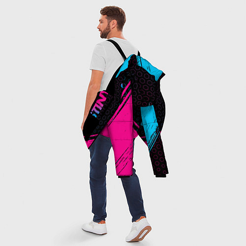 Мужская зимняя куртка Destiny - neon gradient: надпись, символ / 3D-Черный – фото 5