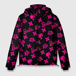 Куртка зимняя мужская Барби паттерн черно-розовый, цвет: 3D-светло-серый