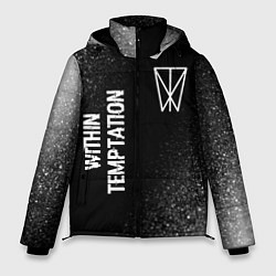Куртка зимняя мужская Within Temptation glitch на темном фоне: надпись,, цвет: 3D-черный