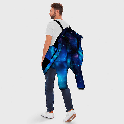 Мужская зимняя куртка Звёздный космос чёрно-синий / 3D-Черный – фото 5
