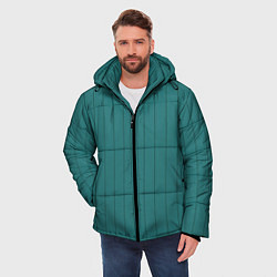 Куртка зимняя мужская Полосатый благородны зелёный, цвет: 3D-светло-серый — фото 2