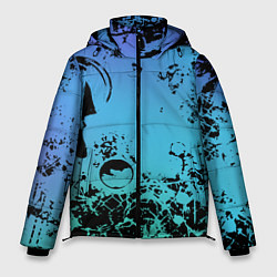 Куртка зимняя мужская Неоновый абстрактный фон в граффити стиле, цвет: 3D-черный