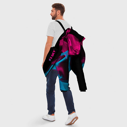 Мужская зимняя куртка No Mans Sky - neon gradient: по-вертикали / 3D-Черный – фото 5