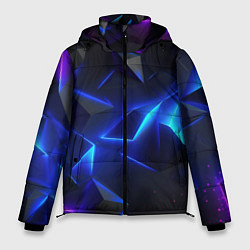 Куртка зимняя мужская Blue dark neon, цвет: 3D-черный