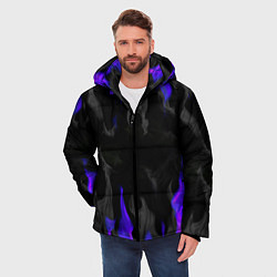 Куртка зимняя мужская Неоновый огонь и дым, цвет: 3D-светло-серый — фото 2