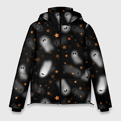 Куртка зимняя мужская Милые привидения - паттерн, цвет: 3D-черный