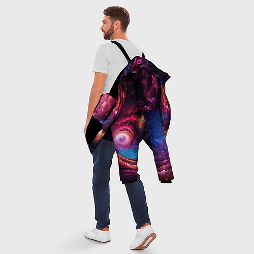Мужская зимняя куртка Звездная космическая спираль / 3D-Черный – фото 5