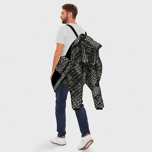 Мужская зимняя куртка Кожа змеи - текстура / 3D-Черный – фото 5