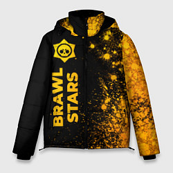 Куртка зимняя мужская Brawl Stars - gold gradient: по-вертикали, цвет: 3D-черный