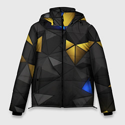 Куртка зимняя мужская Black yellow geometry, цвет: 3D-красный