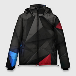 Куртка зимняя мужская Black blue red elements, цвет: 3D-светло-серый