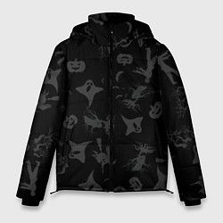 Куртка зимняя мужская Хэллоуин тематика, цвет: 3D-черный