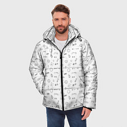 Куртка зимняя мужская Спортивные аксессуары паттерн, цвет: 3D-черный — фото 2