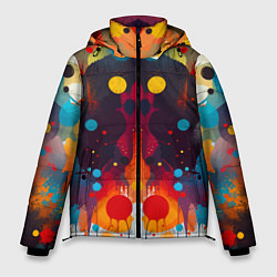 Мужская зимняя куртка Mirrow colorful blots - abstraction - vogue