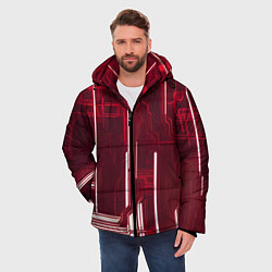 Куртка зимняя мужская Кибер схемы неон, цвет: 3D-красный — фото 2