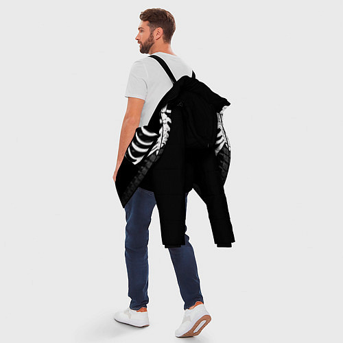 Мужская зимняя куртка Скелет: ребра с винишком / 3D-Черный – фото 5