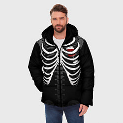 Куртка зимняя мужская Скелет: ребра с винишком, цвет: 3D-светло-серый — фото 2