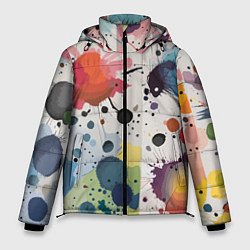 Куртка зимняя мужская Colorful blots - vogue - abstraction, цвет: 3D-черный
