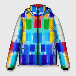 Куртка зимняя мужская Colorful strips - pop art - vogue, цвет: 3D-светло-серый