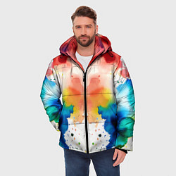 Куртка зимняя мужская Цветная монотипия - поп-арт, цвет: 3D-черный — фото 2