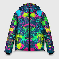 Куртка зимняя мужская Colorful blots - expressionism - vogue, цвет: 3D-красный
